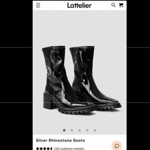 Black Patent Rhinestone Heeled Boots